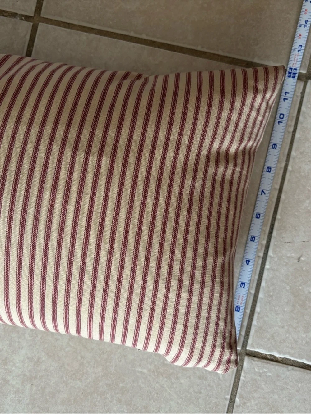 Striped Monogram Lumbar Pillow